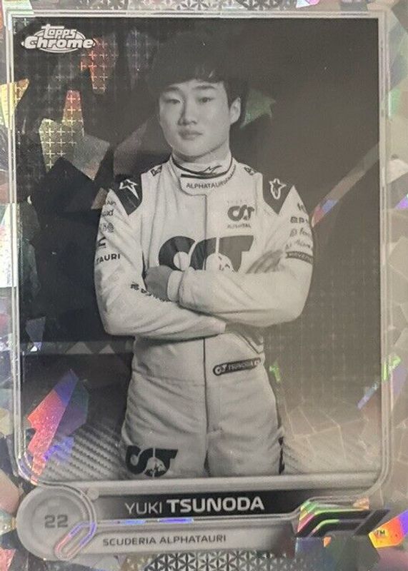 Yuki Tsunoda 2022 Topps Chrome Formula 1 Sapphire Edition #61 Black & White /15 PSA 10