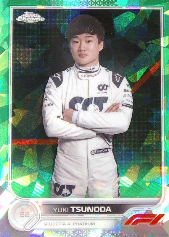 Yuki Tsunoda 2022 Topps Chrome Formula 1 Sapphire Edition #61 Green /75 PSA 10