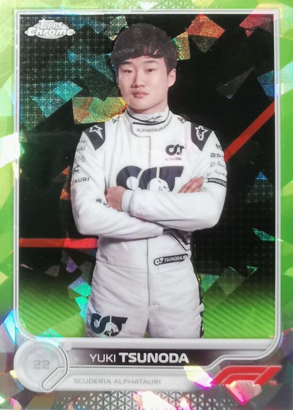 Yuki Tsunoda 2022 Topps Chrome Formula 1 Sapphire Edition #61 Chartreuse /199 RAW