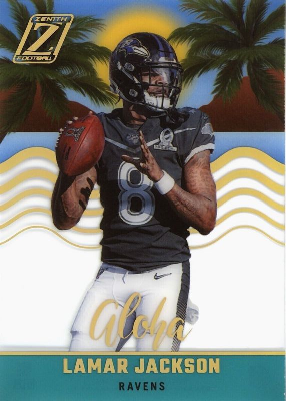 Lamar Jackson 2022 Zenith #AL-16 Aloha - Sparkle /(SSP) PSA 10