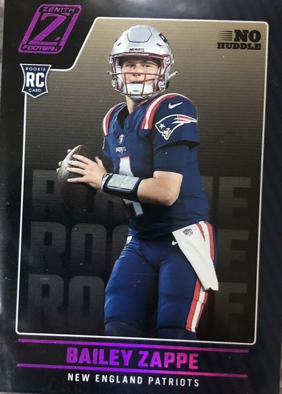 Bailey Zappe 2022 Zenith #129 No Huddle Rookie RAW