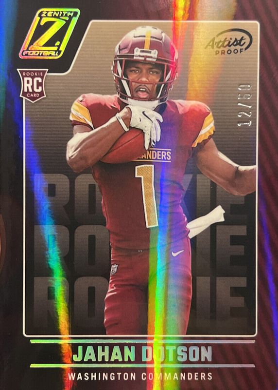 Jahan Dotson 2022 Zenith #110 Artist Proof Silver /50 Rookie RAW