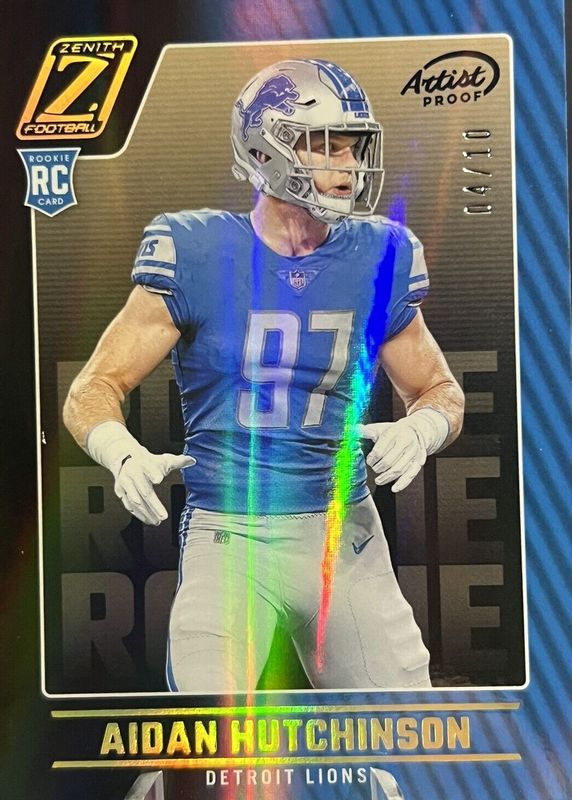 Aidan Hutchinson 2022 Zenith #113 Artist Proof Gold /10 Rookie RAW