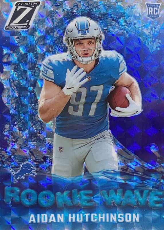 Aidan Hutchinson 2022 Zenith #RW-AH Rookie Wave - Blue RAW