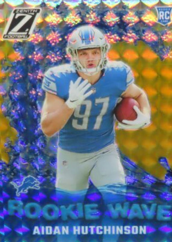 Aidan Hutchinson 2022 Zenith #RW-AH Rookie Wave - Gold /10 RAW