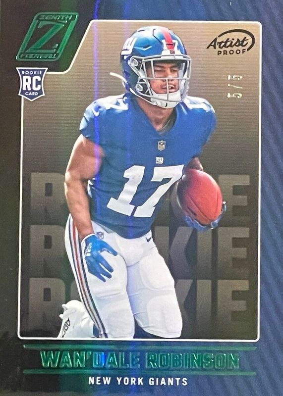 Wan'Dale Robinson 2022 Zenith #120 Artist Proof Emerald /5 Rookie RAW