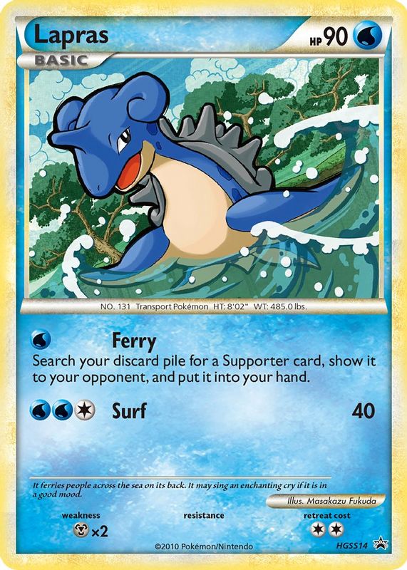 Lapras 2010 HeartGold & SoulSilver: Black Star Promo #HGSS14 Unleashed Blisters SGC 10