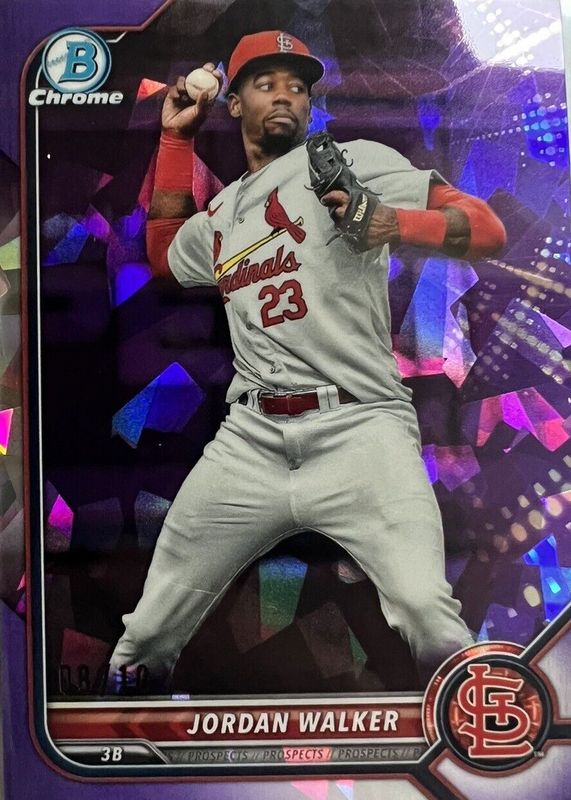 Jordan Walker 2022 Bowman Draft Sapphire Edition #BDC-36 Chrome - Purple /10 RAW