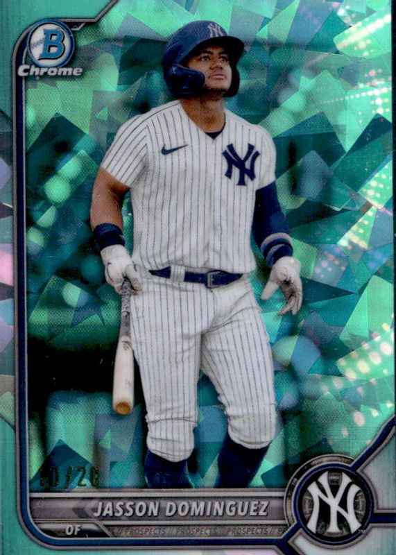 Jasson Dominguez 2022 Bowman Draft Sapphire Edition #BDC-75 Chrome - Aqua /20 PSA 10