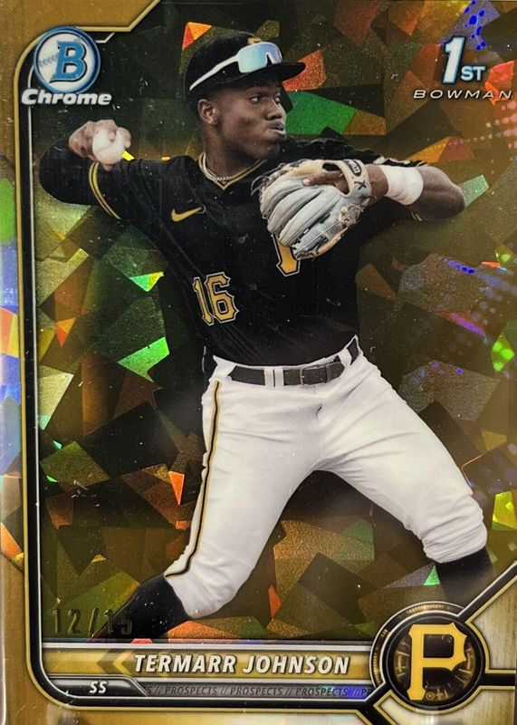 Termarr Johnson 2022 Bowman Draft Sapphire Edition #BDC-130 Chrome - Gold /15 (1st) SGC 10