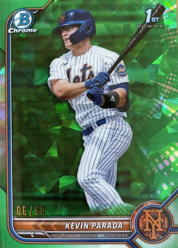 Kevin Parada 2022 Bowman Draft Sapphire Edition #BDC-47 Chrome - Green /50 (1st) PSA 10