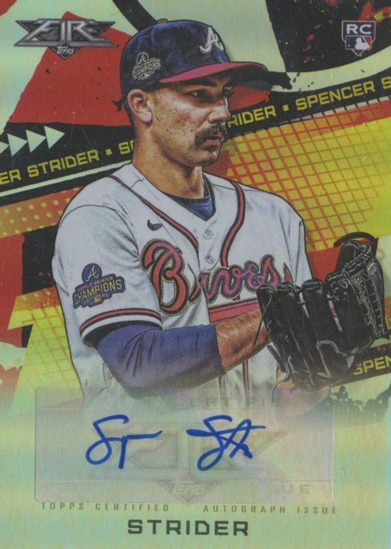 Spencer Strider 2022 Topps Fire #FA-SS Fire Autographs Price Guide 