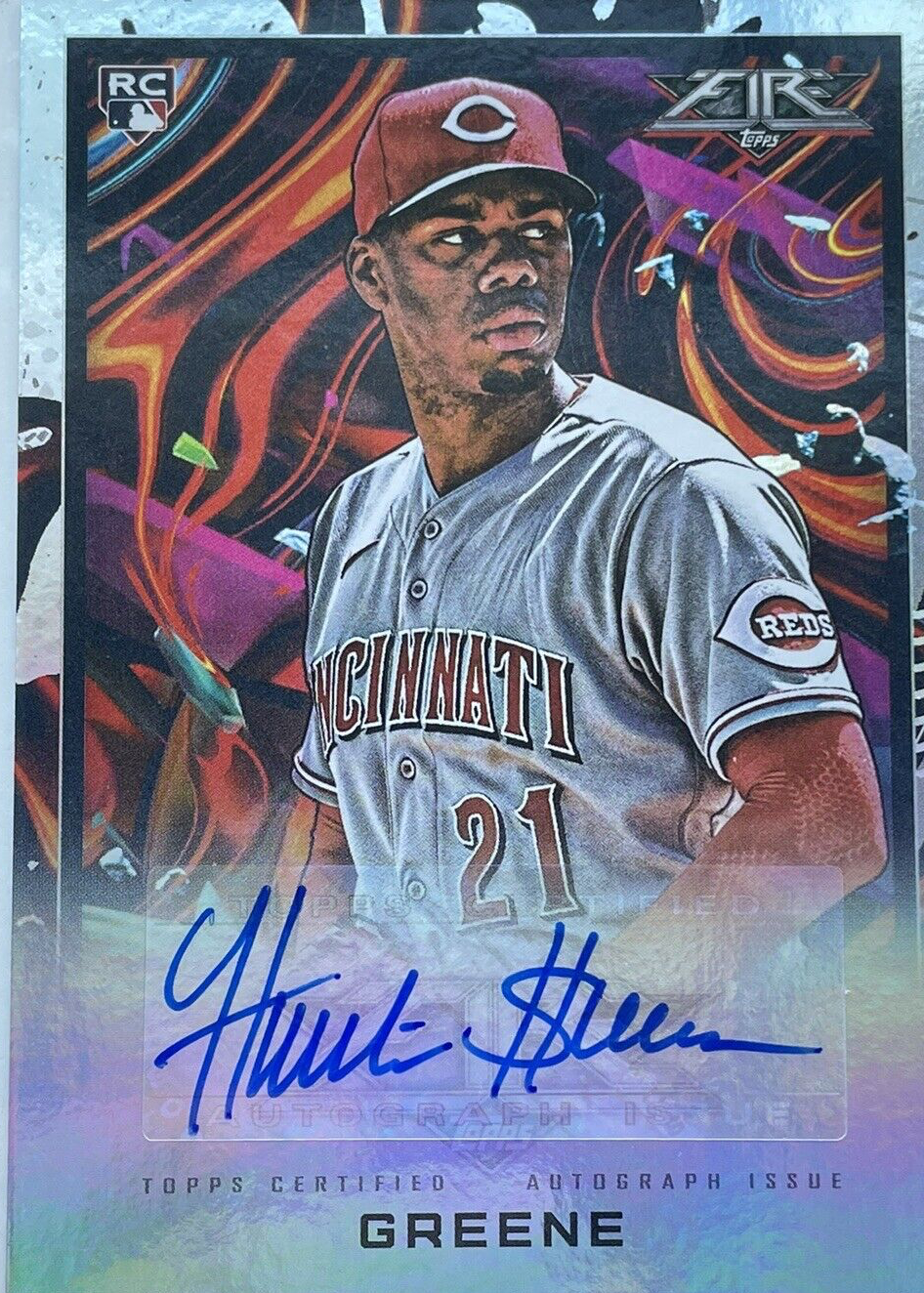 Hunter Greene 2022 Topps Fire #FA-HGR Fire Autographs Price Guide