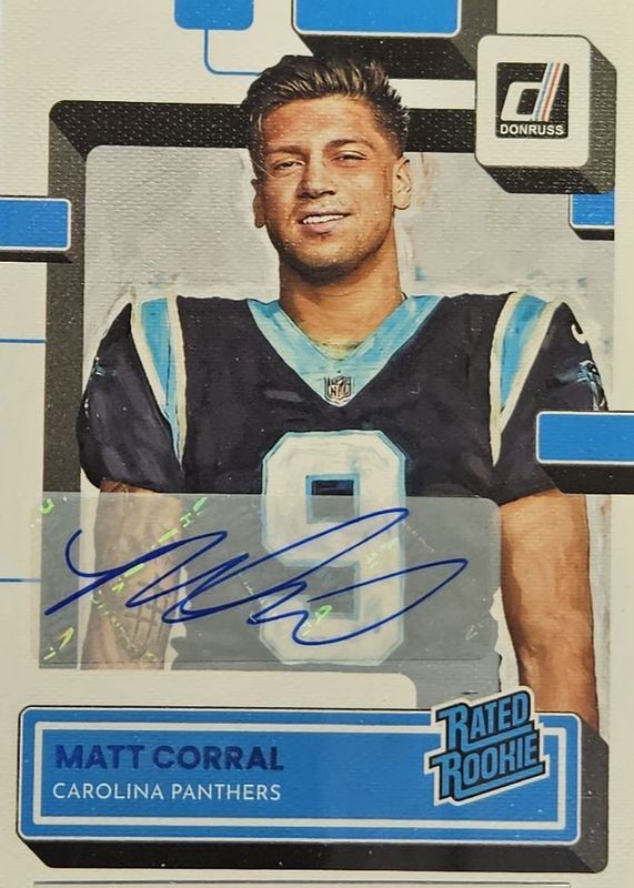 Matt Corral 2022 Donruss #302 Rated Rookie Portrait Autographs /49 SGC 10