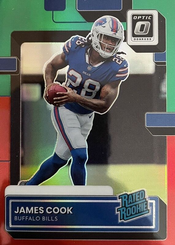 James Cook 2022 Donruss #P-315 Optic Preview - Red & Green Rookie RAW