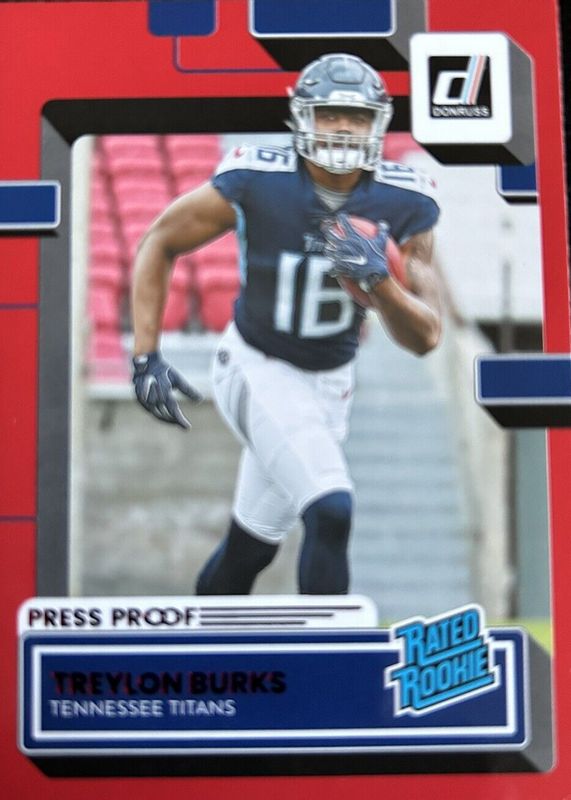 Treylon Burks 2022 Donruss #312 Press Proof Red Rookie RAW