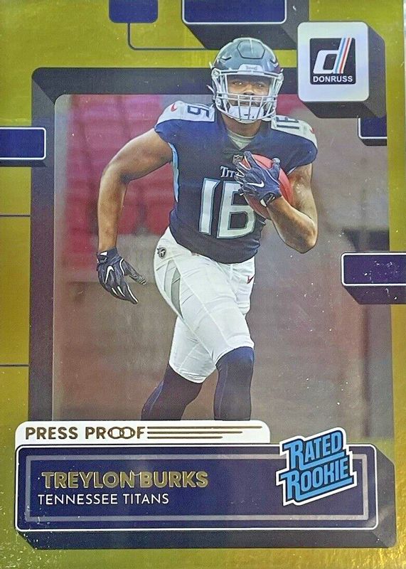 Treylon Burks 2022 Donruss #312 Press Proof Gold /50 Rookie PSA 10