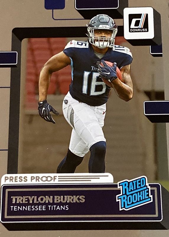 Treylon Burks 2022 Donruss #312 Press Proof Silver /100 Rookie BGS 9.5