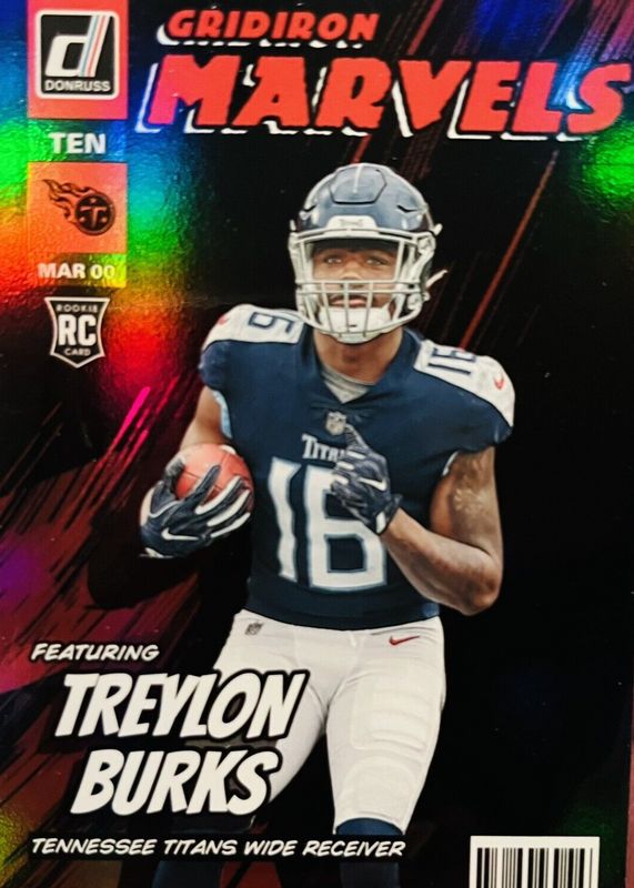 Treylon Burks 2022 Donruss #GM-18 Gridiron Marvels /(SSP) Rookie RAW