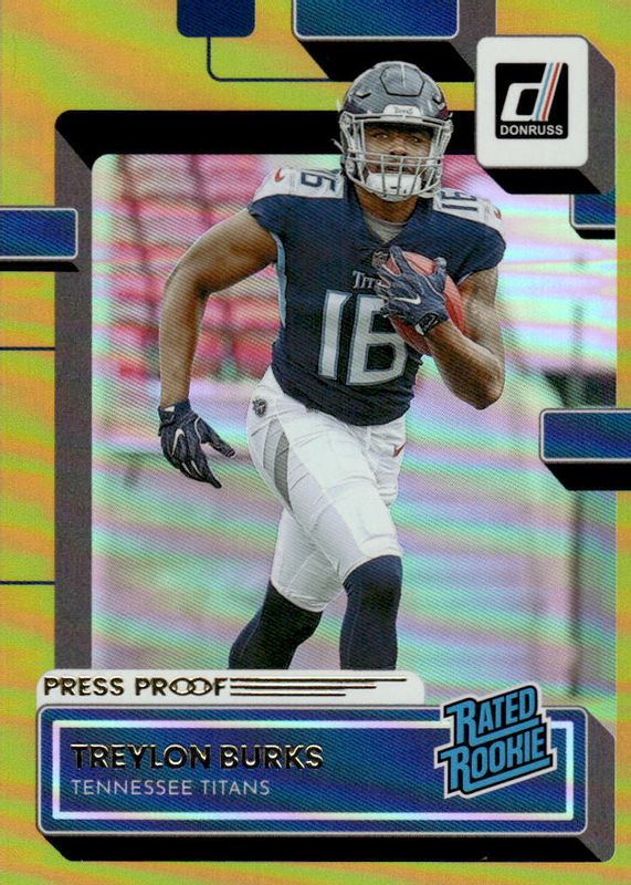 Treylon Burks 2022 Donruss #312 Press Proof Premium Rookie PSA 10