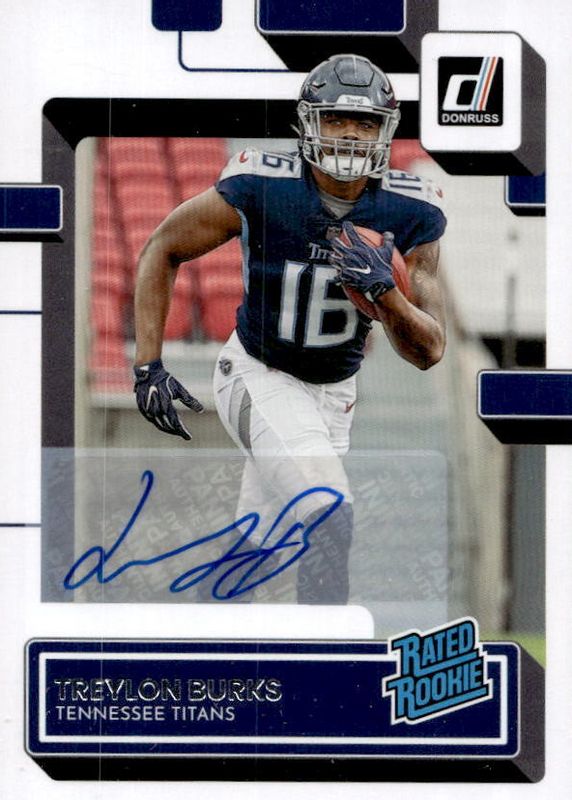 Treylon Burks 2022 Donruss #312 Rated Rookie Autographs Rookie SGC 9.5