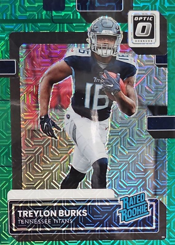 Treylon Burks 2022 Donruss #P-312 Optic Preview - Green Mojo Rookie RAW