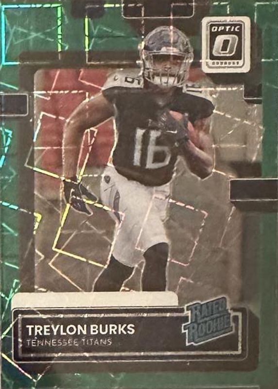 Treylon Burks 2022 Donruss #P-312 Optic Preview - Green Velocity Rookie PSA 9