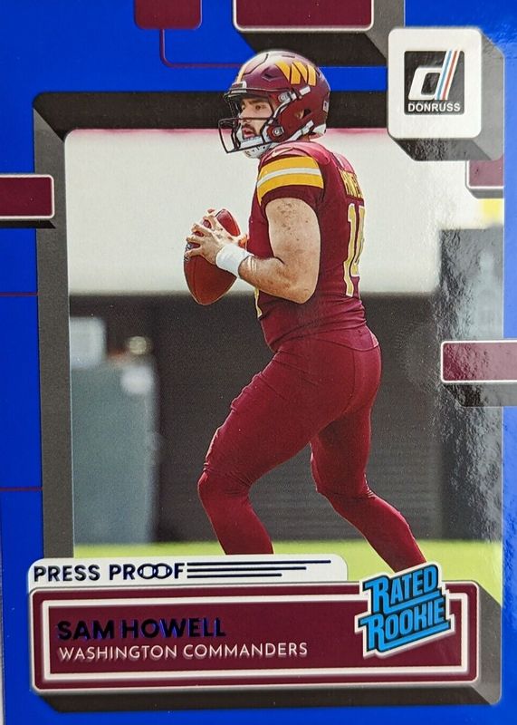 Sam Howell 2022 Donruss #305 Press Proof Blue Rookie SGC 10