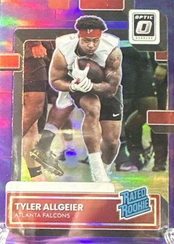 Tyler Allgeier 2022 Donruss #P-344 Optic Preview - Purple /50 Rookie RAW