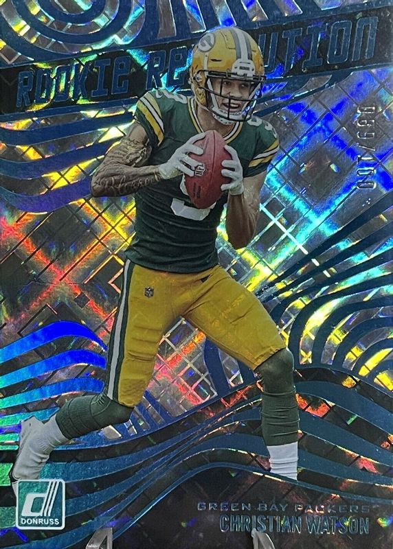 Christian Watson 2022 Donruss #REV-18 Rookie Revolution - Cosmic /100 RAW