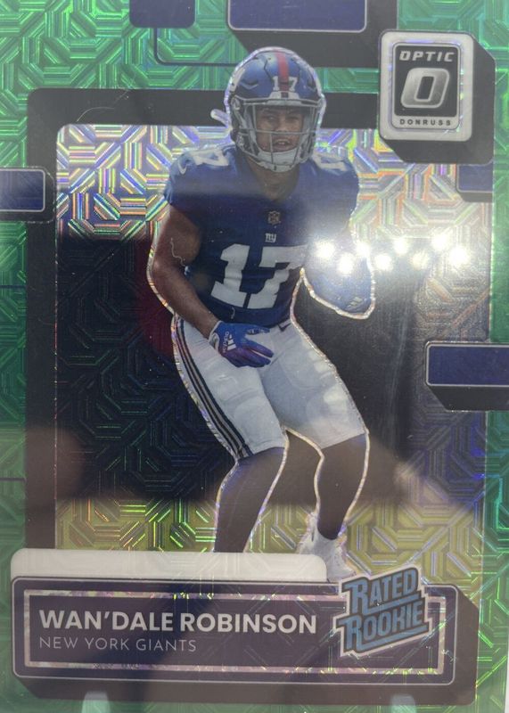 Wan'Dale Robinson 2022 Donruss #P-320 Optic Preview - Green Mojo Rookie BGS 9.5