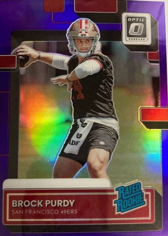 Brock Purdy 2022 Donruss #P-374 Optic Preview - Purple /50 Rookie SGC 10