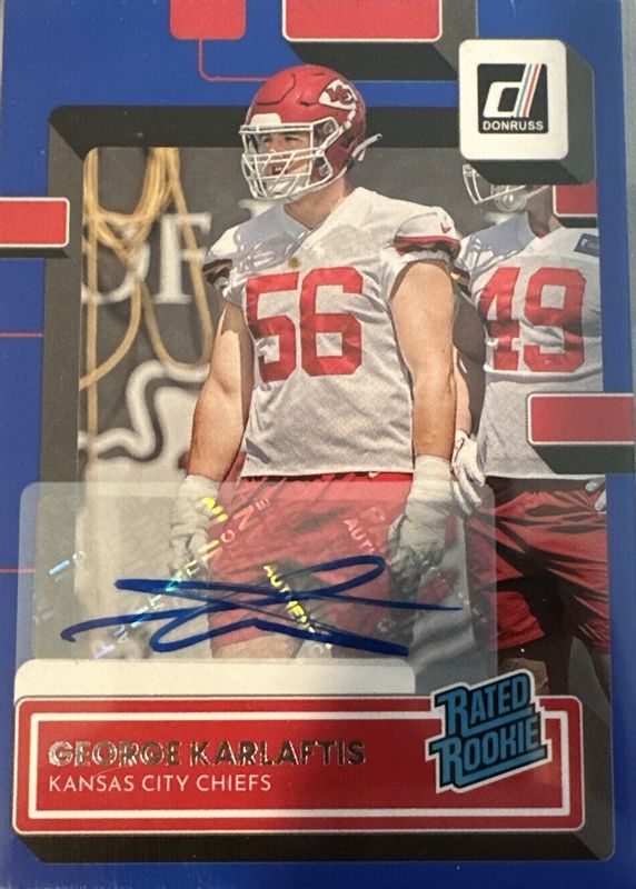 George Karlaftis 2022 Donruss #361 Rated Rookie Autographs - Blue RAW