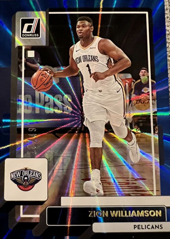 Zion Williamson 2022 Donruss #164 Holo Blue Laser /49 PSA 10