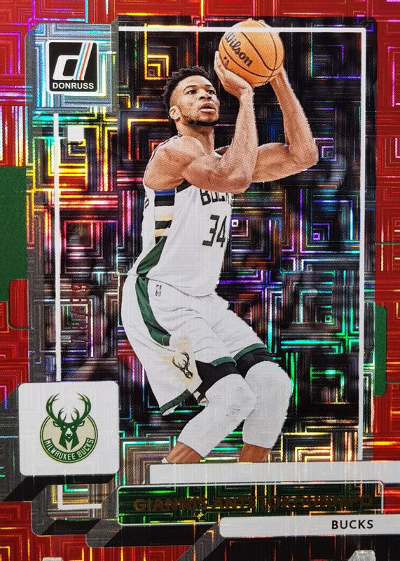 Giannis Antetokounmpo 2022 Donruss #53 Choice Red /99 PSA 10