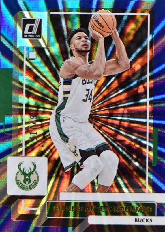 Giannis Antetokounmpo 2022 Donruss #53 Holo Blue Laser /49 SGC 10