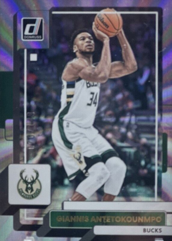 Giannis Antetokounmpo 2022 Donruss #53 Holo Laser /149 BGS 9.5