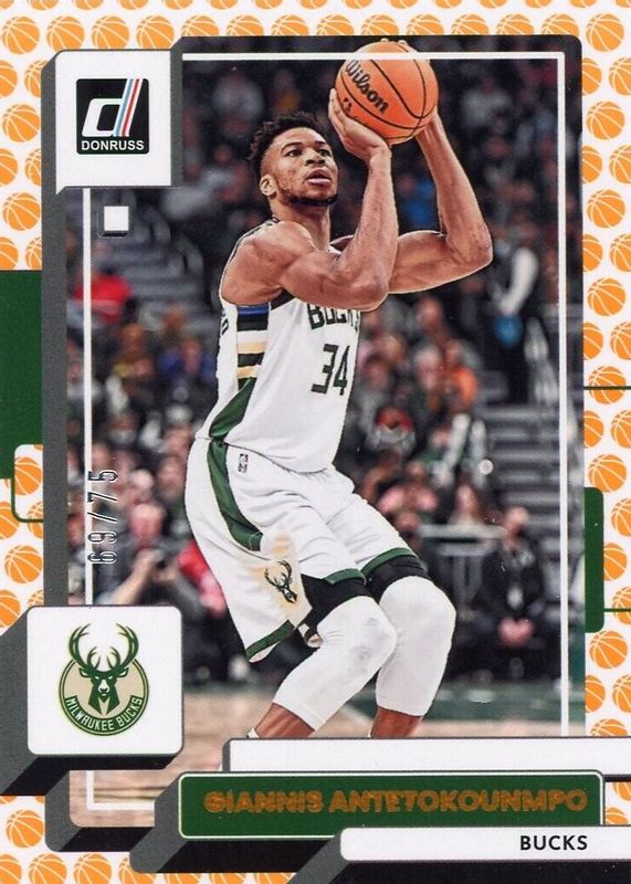 Giannis Antetokounmpo 2022 Donruss #53 Basketball /75 PSA 10 Price