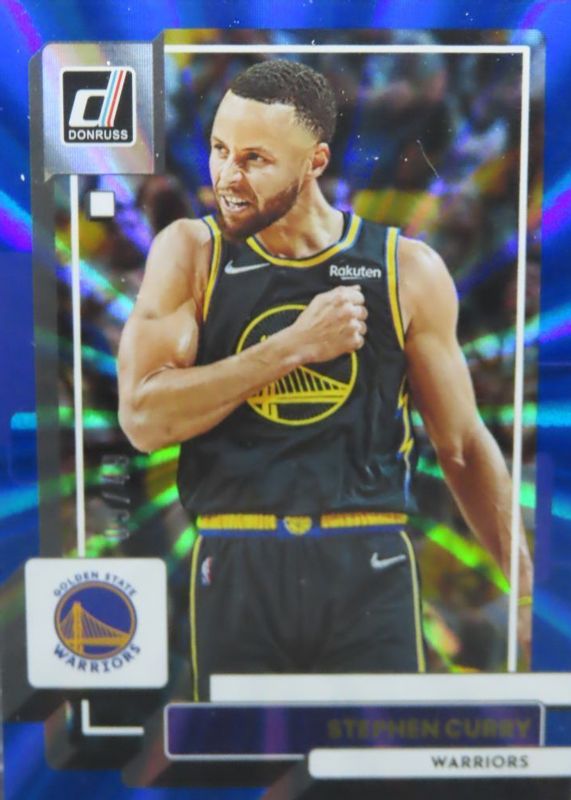 Stephen Curry 2022 Donruss #116 Holo Blue Laser /49 RAW