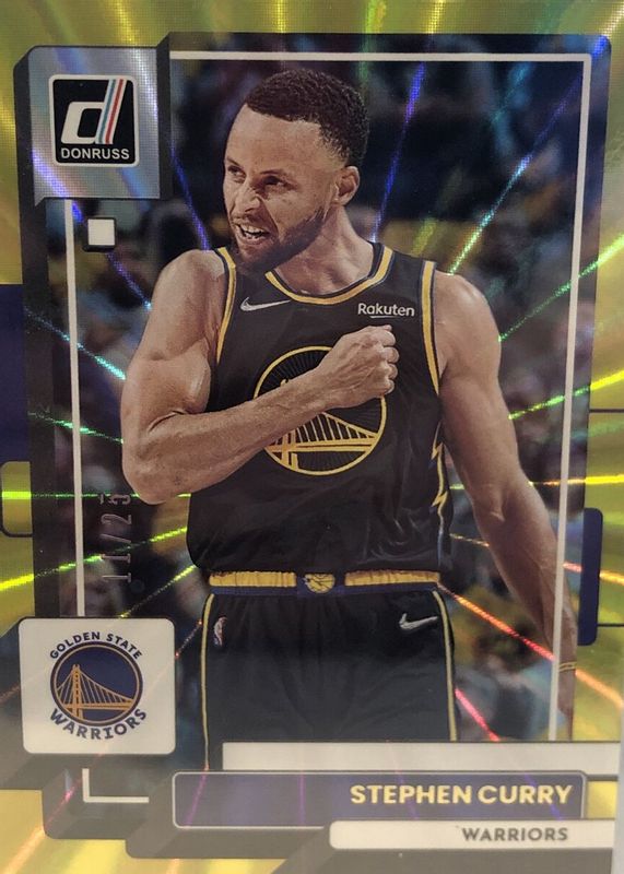 Stephen Curry 2022 Donruss #116 Holo Yellow Laser /25 RAW