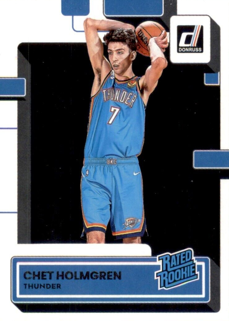2022 Panini Chronicles Rookie Cards 2022-23 Panini Chet Holmgren Rookie Card - Gonzaga Bulldogs #1 Rated Rookie Panini Chronicles Rookie Checklist