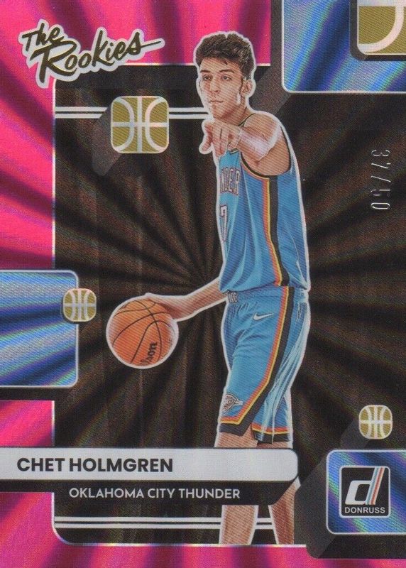 Chet Holmgren 2022 Donruss #2 The Rookies - Holo Pink Laser /50 Rookie PSA 10