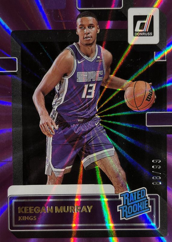 Keegan Murray 2022 Donruss #204 Holo Purple Laser /99 Rookie SGC 10