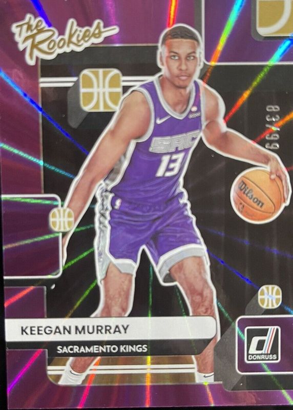 Keegan Murray 2022 Donruss #4 The Rookies - Holo Purple Laser /99 Rookie RAW