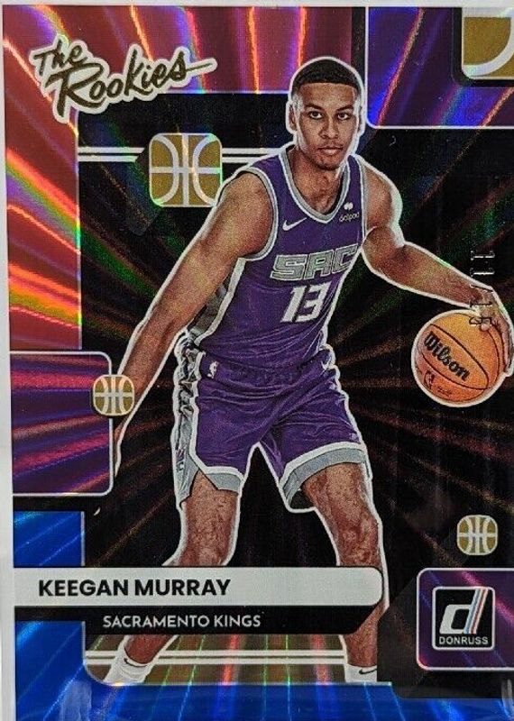 Keegan Murray 2022 Donruss #4 The Rookies - Holo Red & Blue Laser /15 Rookie SGC 10