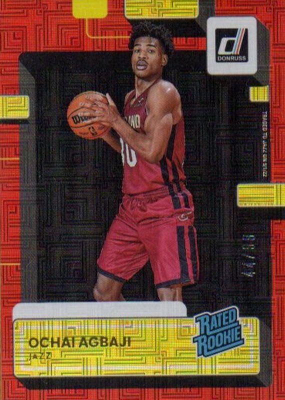 Ochai Agbaji 2022 Donruss #214 Choice Red /99 Rookie PSA 10