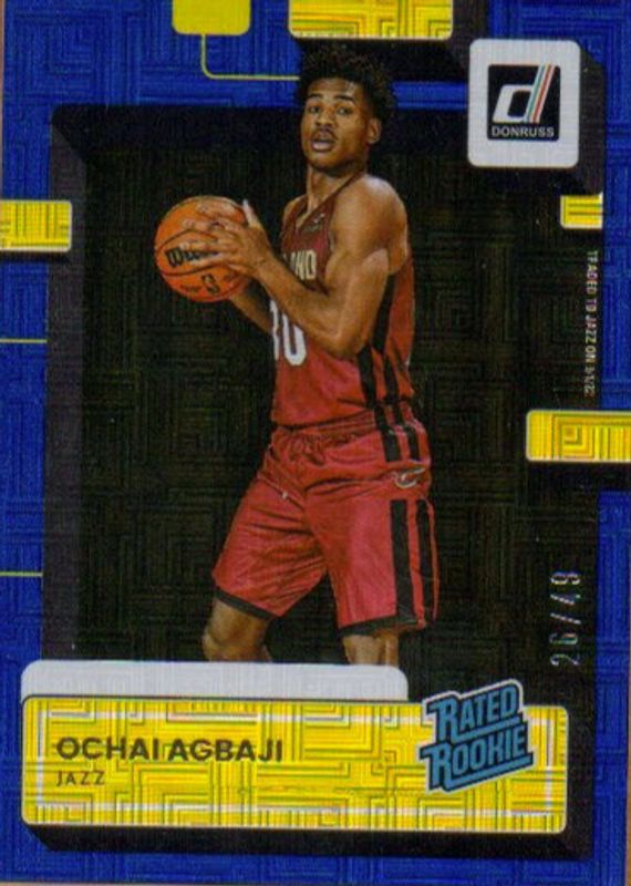 Ochai Agbaji 2022 Donruss #214 Choice Blue /49 Rookie PSA 10