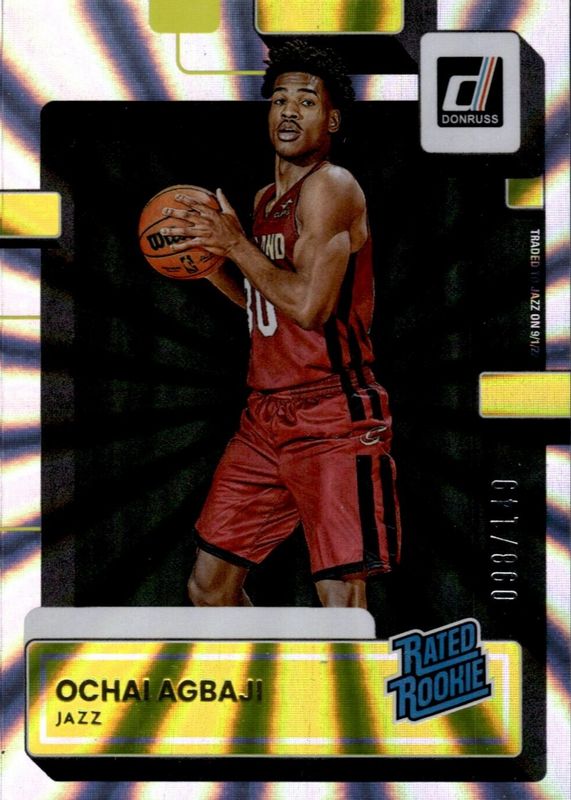 Ochai Agbaji 2022 Donruss #214 Holo Laser /149 Rookie PSA 10