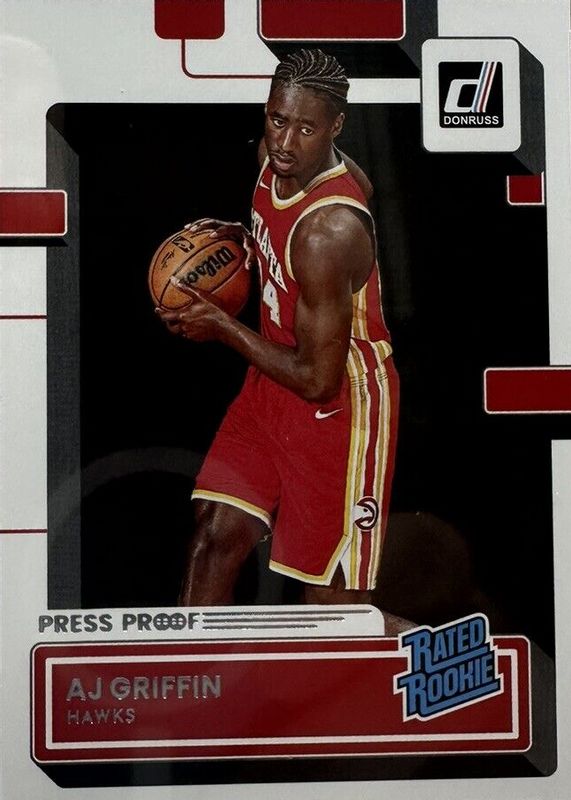 AJ Griffin 2022 Donruss #216 Press Proof Silver Rookie RAW