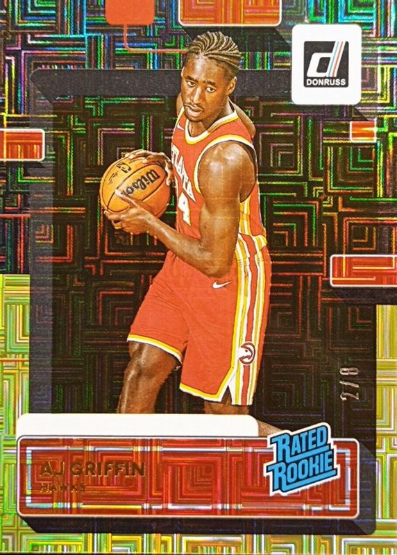 AJ Griffin 2022 Donruss #216 Choice Black Gold /8 Rookie RAW
